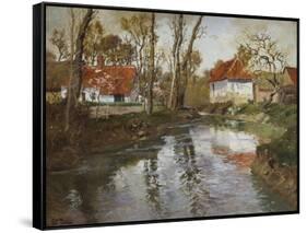 Das Fluesschen Laita in Quimperle-Fritz Thaulow-Framed Stretched Canvas