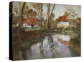 Das Fluesschen Laita in Quimperle-Fritz Thaulow-Stretched Canvas