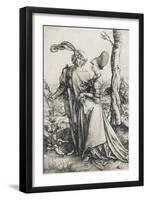 Das Liebespaar und der Tod (Der Spaziergang). Um 1498-Albrecht Durer-Framed Giclee Print