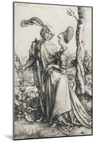 Das Liebespaar und der Tod (Der Spaziergang). Um 1498-Albrecht Durer-Mounted Giclee Print