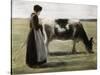 Das Madchen Mit Der Kuh-Max Liebermann-Stretched Canvas