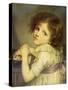 Das Mädchen mit der Puppe-Jean Baptiste Greuze-Stretched Canvas