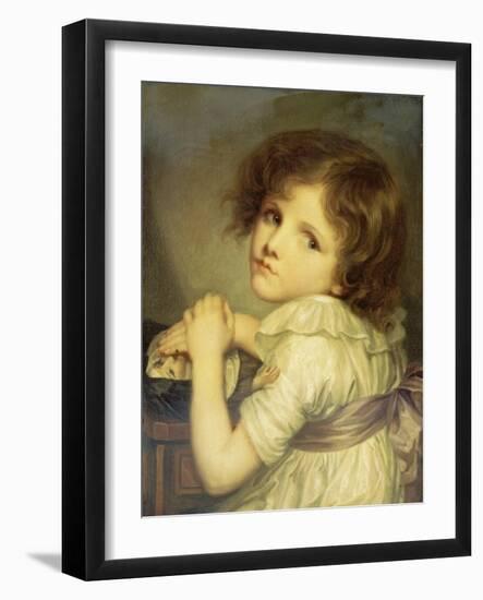 Das Mädchen mit der Puppe-Jean Baptiste Greuze-Framed Giclee Print