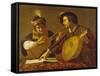 Das Musizierende Paar. (Kopie)-Theodor Rombouts-Framed Stretched Canvas