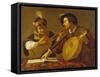 Das Musizierende Paar. (Kopie)-Theodor Rombouts-Framed Stretched Canvas