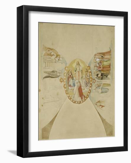 Das Paradies. Entwurf Fuer Das Deckenge- Maelde des Dantezimmers des Casino Massi--Philipp Veit-Framed Giclee Print