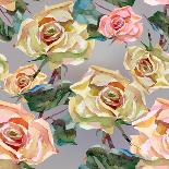 Artwork Watercolor Flowers Roses-Dasha Kozlovskikh-Framed Stretched Canvas