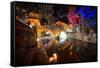 Dashi Bridge in Lijiang at Night, Yunnan, China, Asia-Andreas Brandl-Framed Stretched Canvas