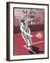 Dashing Man Plays a Difficult Tennis Shot-Apsley Apsley-Framed Art Print