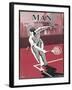 Dashing Man Plays a Difficult Tennis Shot-Apsley Apsley-Framed Art Print