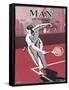 Dashing Man Plays a Difficult Tennis Shot-Apsley Apsley-Framed Stretched Canvas