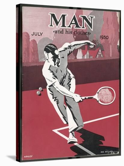 Dashing Man Plays a Difficult Tennis Shot-Apsley Apsley-Stretched Canvas