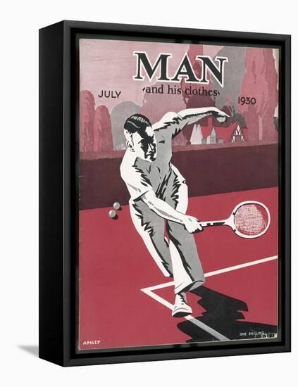 Dashing Man Plays a Difficult Tennis Shot-Apsley Apsley-Framed Stretched Canvas