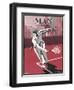 Dashing Man Plays a Difficult Tennis Shot-Apsley Apsley-Framed Art Print