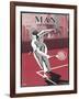 Dashing Man Plays a Difficult Tennis Shot-Apsley Apsley-Framed Art Print