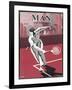 Dashing Man Plays a Difficult Tennis Shot-Apsley Apsley-Framed Art Print
