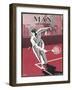 Dashing Man Plays a Difficult Tennis Shot-Apsley Apsley-Framed Art Print