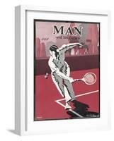 Dashing Man Plays a Difficult Tennis Shot-Apsley Apsley-Framed Art Print