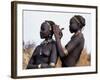 Dassanech Girl Braids Her Sister's Hair at Her Village in the Omo Delta-John Warburton-lee-Framed Photographic Print