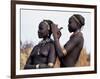 Dassanech Girl Braids Her Sister's Hair at Her Village in the Omo Delta-John Warburton-lee-Framed Photographic Print