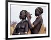 Dassanech Girl Braids Her Sister's Hair at Her Village in the Omo Delta-John Warburton-lee-Framed Photographic Print