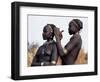 Dassanech Girl Braids Her Sister's Hair at Her Village in the Omo Delta-John Warburton-lee-Framed Photographic Print