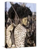 Dassanech Man in Full Tribal Regalia Participates in Dance During Ceremony, Omo Delta, Ethiopia-Nigel Pavitt-Stretched Canvas