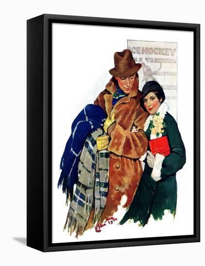 "Date at Hockey Game,"March 12, 1932-Ellen Pyle-Framed Stretched Canvas