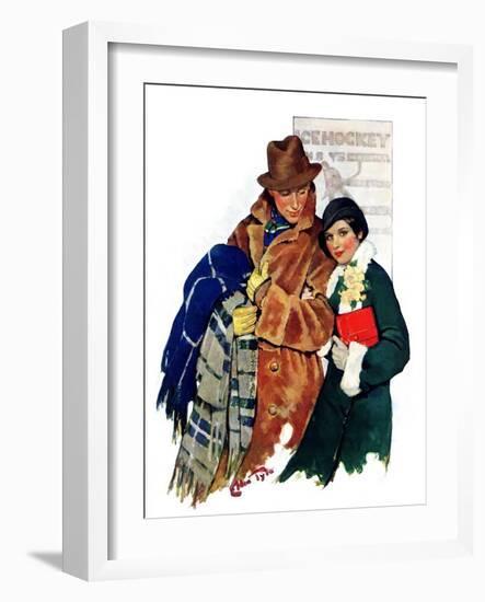 "Date at Hockey Game,"March 12, 1932-Ellen Pyle-Framed Giclee Print