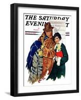 "Date at Hockey Game," Saturday Evening Post Cover, March 12, 1932-Ellen Pyle-Framed Giclee Print