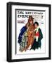 "Date at Hockey Game," Saturday Evening Post Cover, March 12, 1932-Ellen Pyle-Framed Giclee Print