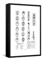 Date Marks of the Zodiac and Signatures of Hiroshige, 19th Century-null-Framed Stretched Canvas