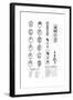 Date Marks of the Zodiac and Signatures of Hiroshige, 19th Century-null-Framed Giclee Print