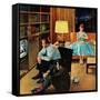 "Date with the Television", April 21, 1956-John Falter-Framed Stretched Canvas