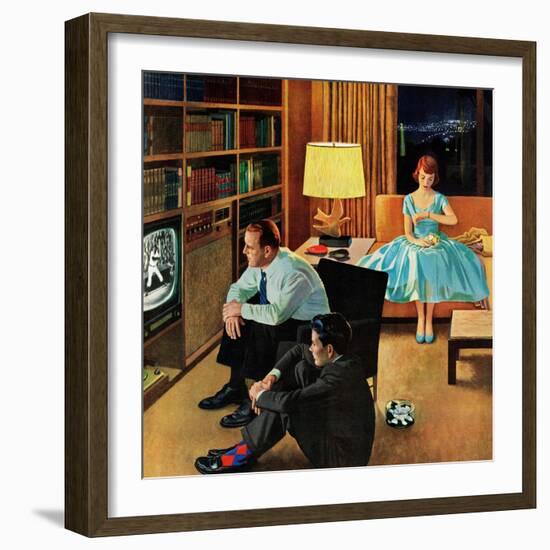 "Date with the Television", April 21, 1956-John Falter-Framed Giclee Print