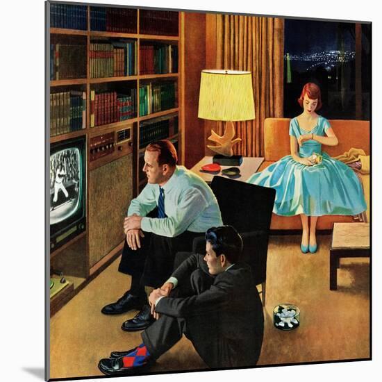 "Date with the Television", April 21, 1956-John Falter-Mounted Giclee Print