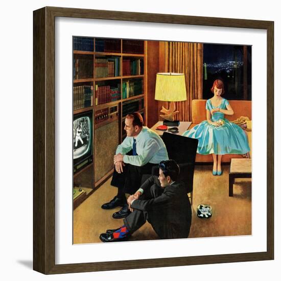 "Date with the Television", April 21, 1956-John Falter-Framed Premium Giclee Print