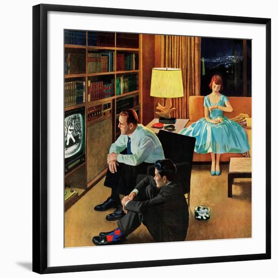 "Date with the Television", April 21, 1956-John Falter-Framed Giclee Print