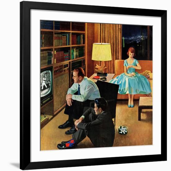 "Date with the Television", April 21, 1956-John Falter-Framed Giclee Print