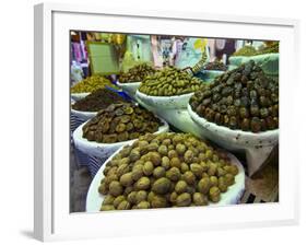 Dates, Walnuts and Figs For Sale in the Souk of the Old Medina of Fez, Morocco, North Africa-Michael Runkel-Framed Photographic Print