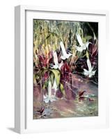 Daturas in Monet'sGarden-Mary Smith-Framed Giclee Print