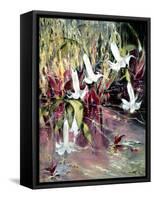 Daturas in Monet'sGarden-Mary Smith-Framed Stretched Canvas