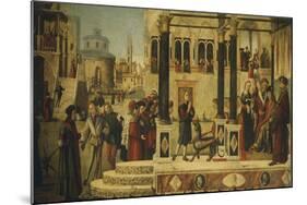 Daughter of Emperor Gordian Is Exorcised by St. Tryphon, 1507-Vittore Carpaccio-Mounted Giclee Print