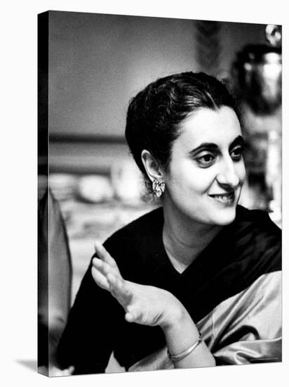 Daughter of Indian Pm Jawaharlal Nehru, Indira Gandhi, During Visit with Father to Us and Canada-Carl Mydans-Stretched Canvas