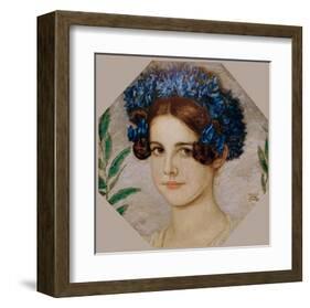 Daughter of the artist with cornflowers in her hair, 1909-Franz von Stuck-Framed Giclee Print