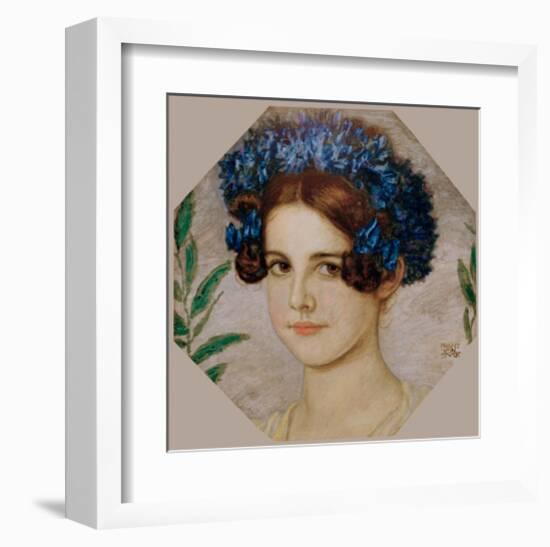 Daughter of the artist with cornflowers in her hair, 1909-Franz von Stuck-Framed Giclee Print