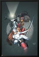 Daughters Of The Dragon No.3 Cover: Misty Knight, Wing and Colleen Charging-Khari Evans-Lamina Framed Poster