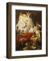 Dauphin the Royal Highness Dying and Duc Who Presents the Crown of Immortality-Jean-francois Lagrenee-Framed Giclee Print