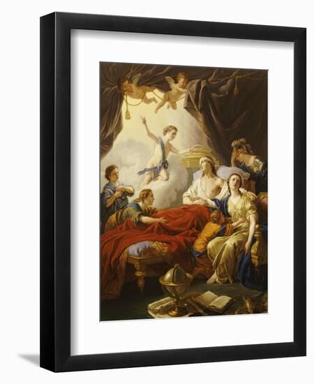 Dauphin the Royal Highness Dying and Duc Who Presents the Crown of Immortality-Jean-francois Lagrenee-Framed Giclee Print