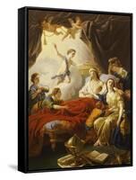 Dauphin the Royal Highness Dying and Duc Who Presents the Crown of Immortality-Jean-francois Lagrenee-Framed Stretched Canvas